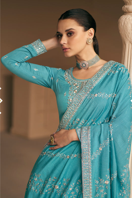 Bollywood Designer Heavy Embroidery Work Festival Wear Salwar Kameez Plazzo-Pant Suit