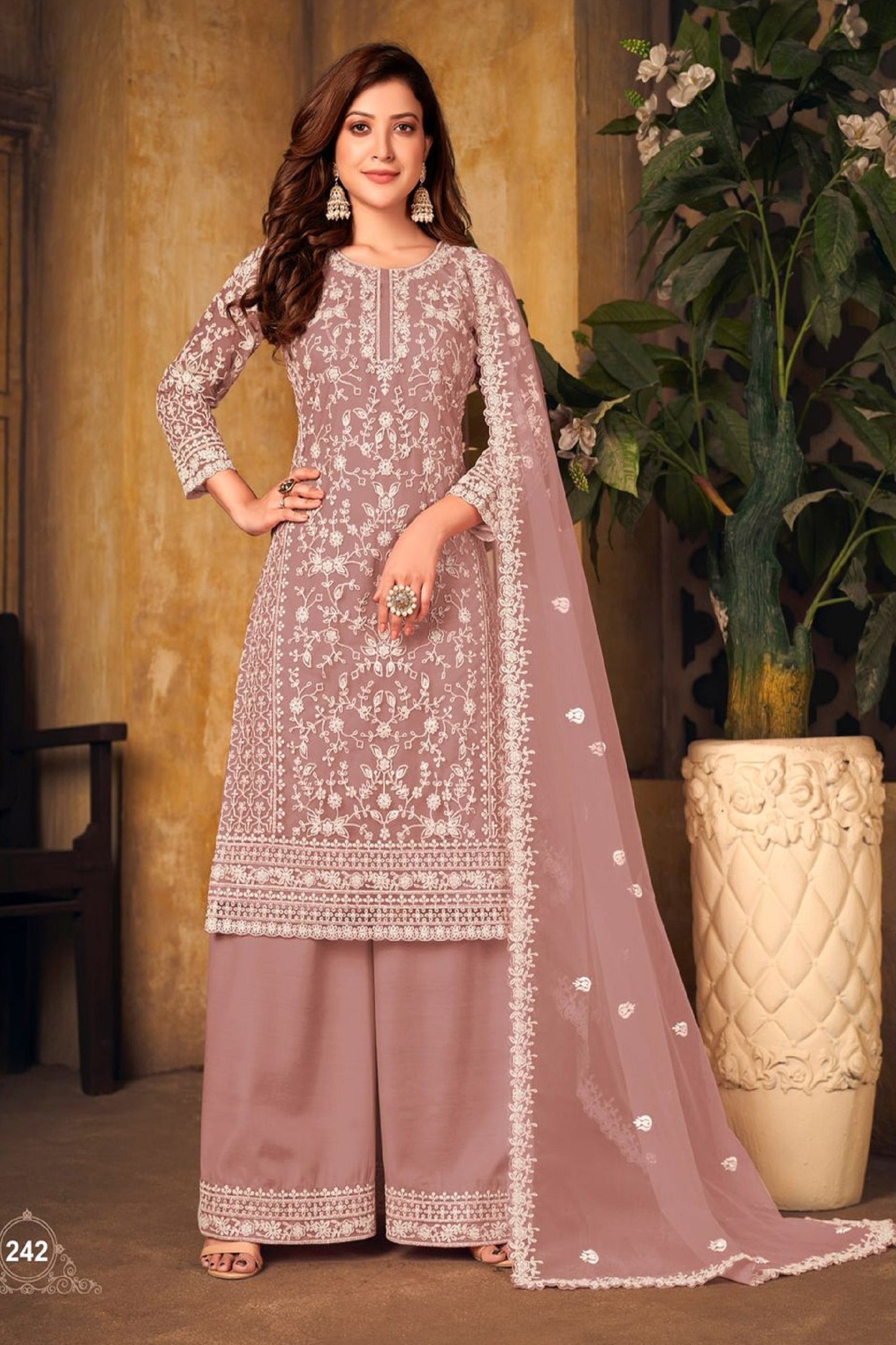 Heavy embroidered party salwar kameez top