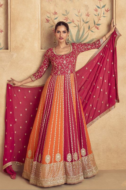 Indian Wedding Designer Heavy Stylish Fabric Party Wear Anarkali Gown