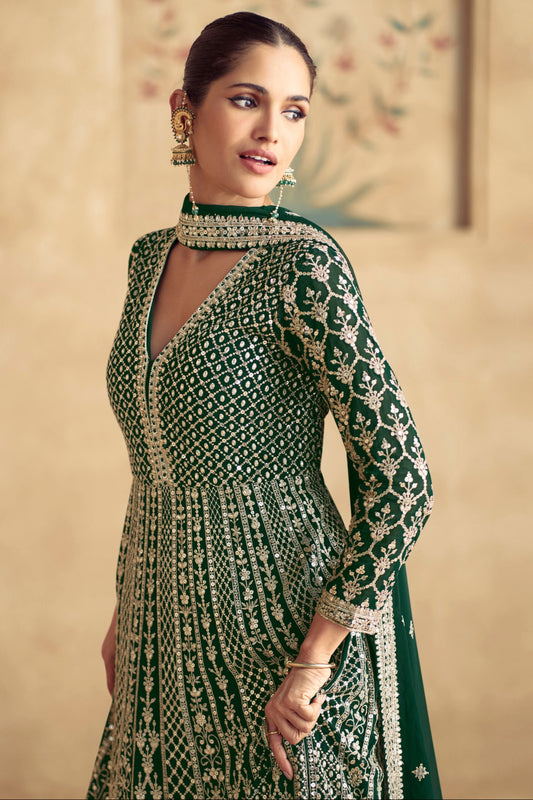 Indian Wedding Designer Heavy Stylish Fabric Party Wear Anarkali Gown