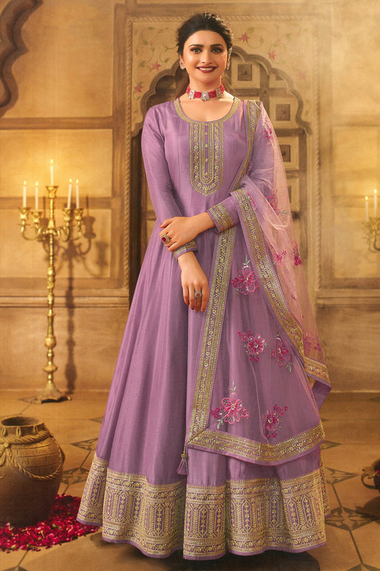 Special Reception Party Wear Anarkali Gown Suits Heavy Embroidery Work