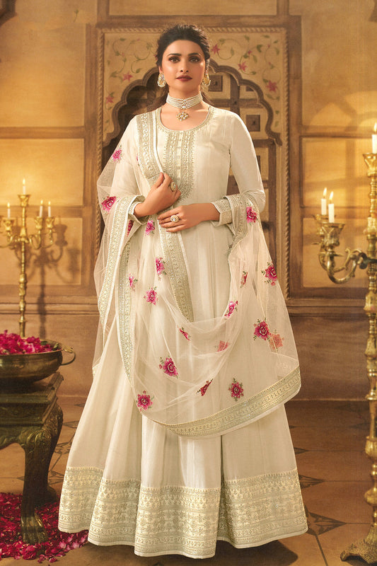 Special Reception Party Wear Anarkali Gown Suits Heavy Embroidery Work