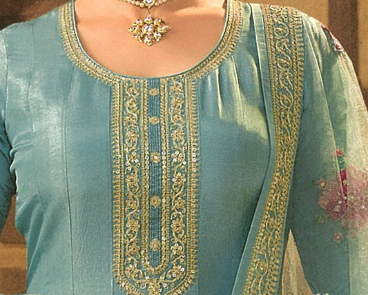 Special Reception Party Wear Anarkali Gown Suits Heavy Embroidery Work