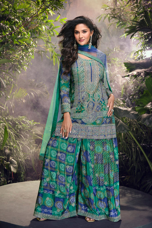 Indian Traditional Ready to Wear Pakistani Wedding Party Wear Salwar Kameez Plazzo Suit
