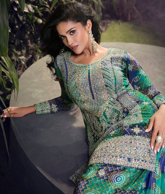 Indian Traditional Ready to Wear Pakistani Wedding Party Wear Salwar Kameez Plazzo Suit