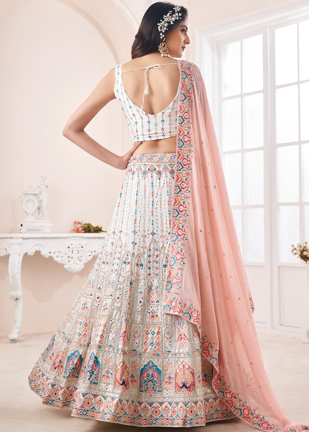 Ready to Wear Georgette Fabric Indian Wedding Heavy Lehenga Choli Set