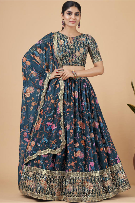 Indian Pakistani Designer Wedding Wear Georgette Lehenga Choli Dupatta