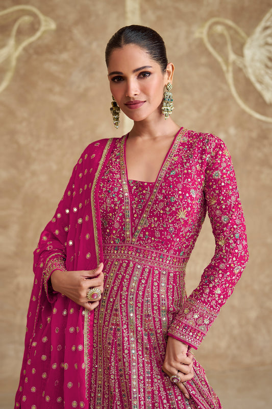 Heavy Embroidery Work Indian Pakistani Designer Anarkali Gown Suits