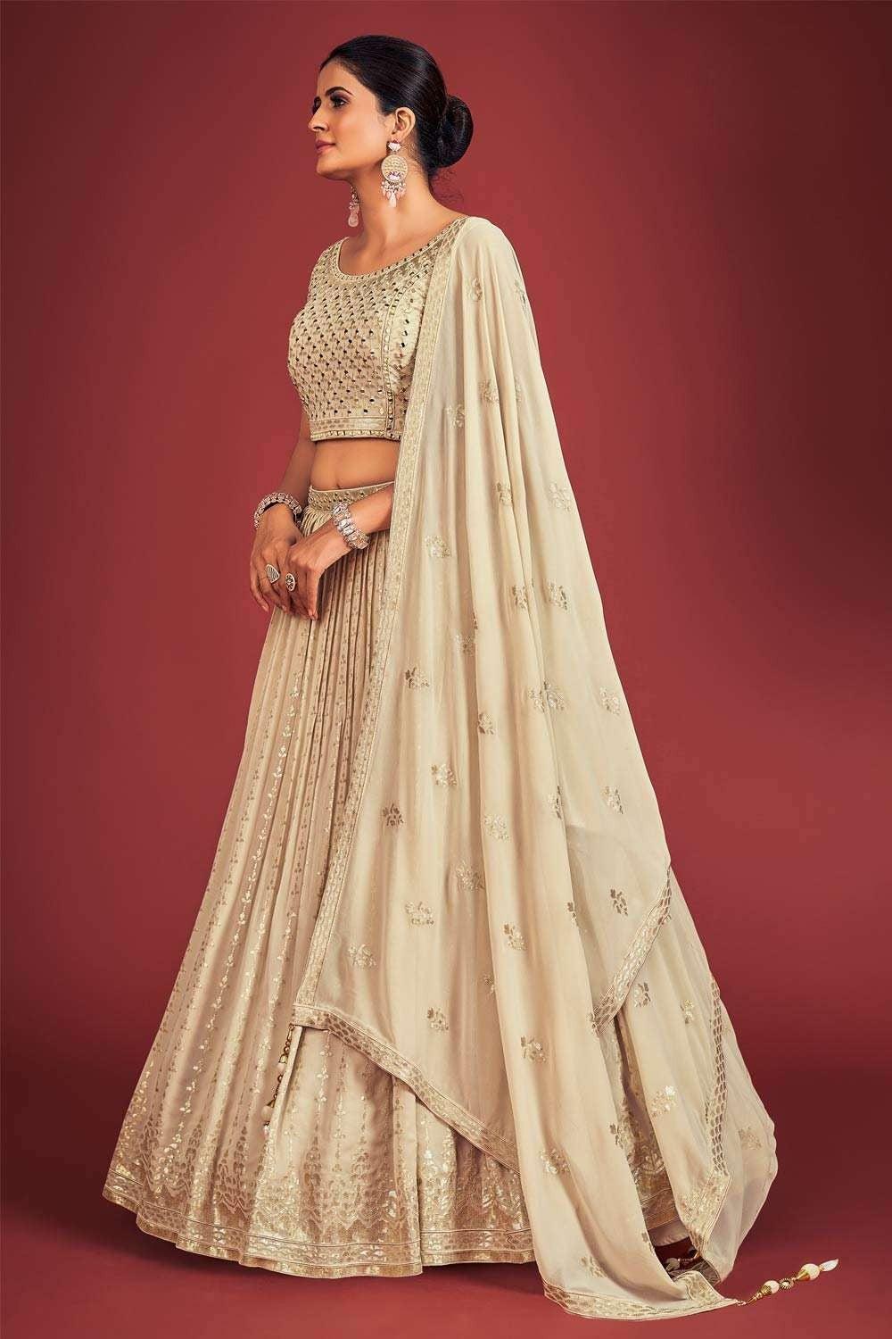 Designer Georgette Fancy Lehenga Choli Set with Dupatta Custom Stitched