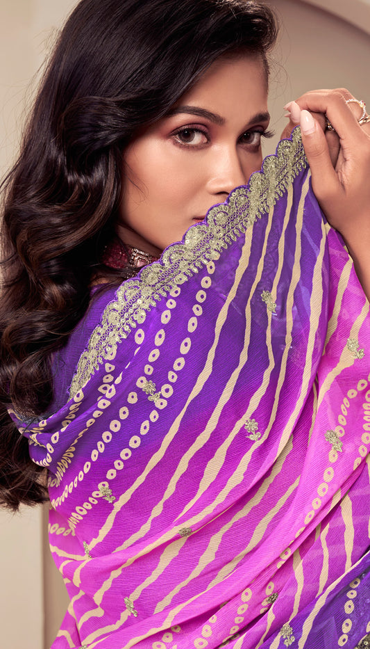 Embroidery Work With Digital Print Festival Wear Salwar Kameez Plazzo