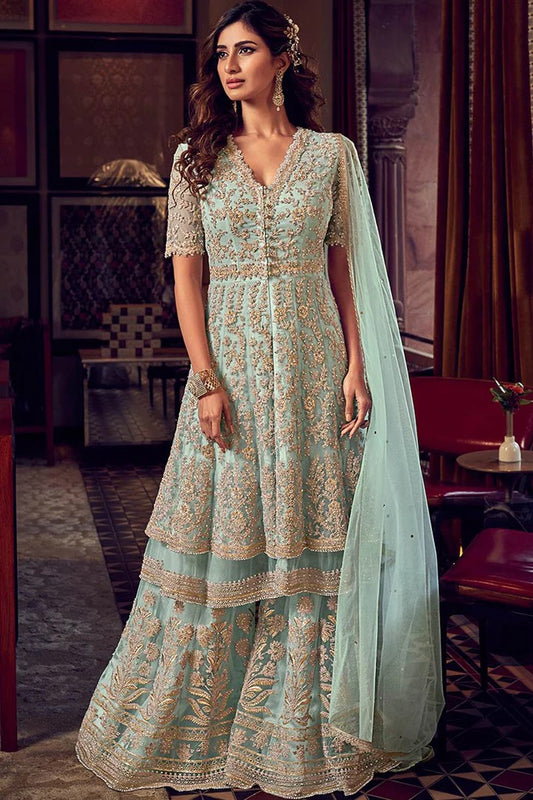 Pakistani Wedding Party Wear Salwar Kameez Palazzo With Dupatta Suit