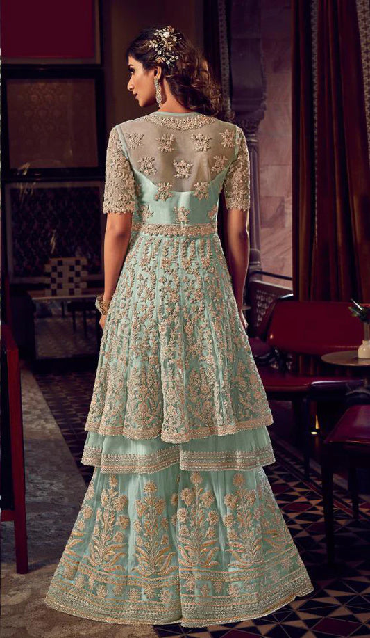 Pakistani Wedding Party Wear Salwar Kameez Palazzo With Dupatta Suit
