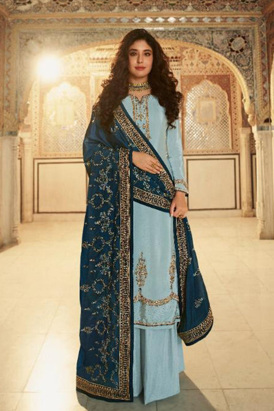 Ramzan Eid Special Palazzo Suits With Georgette Ready To Wear Salwar Kameez Dupatta