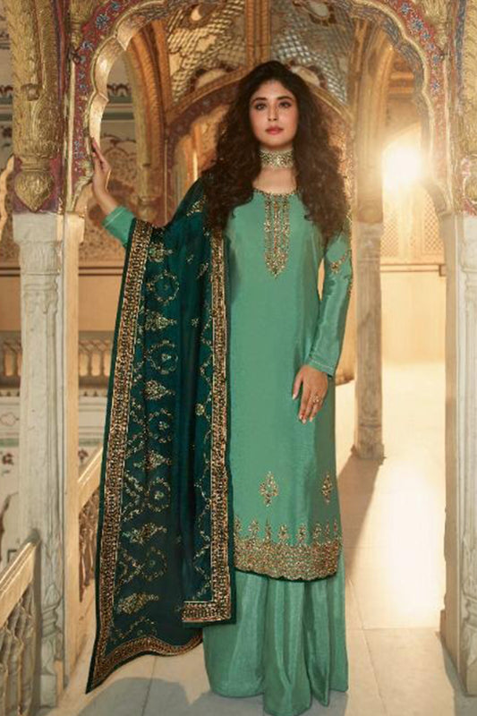 Ramzan Eid Special Palazzo Suits With Georgette Ready To Wear Salwar Kameez Dupatta