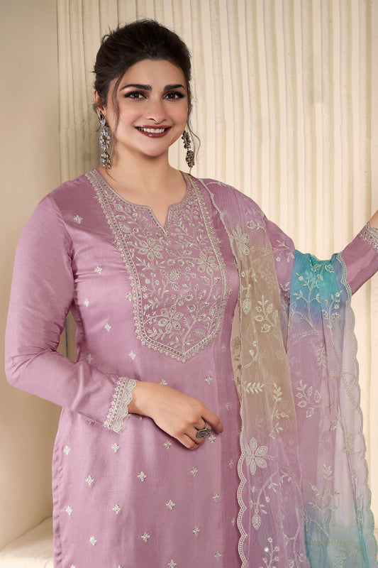 Casual Wear Salwar Kameez Pant Suit With Beautiful Dupatta