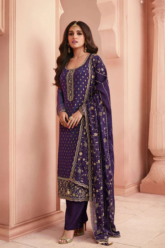 Heavy Embroidery Premium Santoon Bottom Salwar Kameez Chinon Dupatta