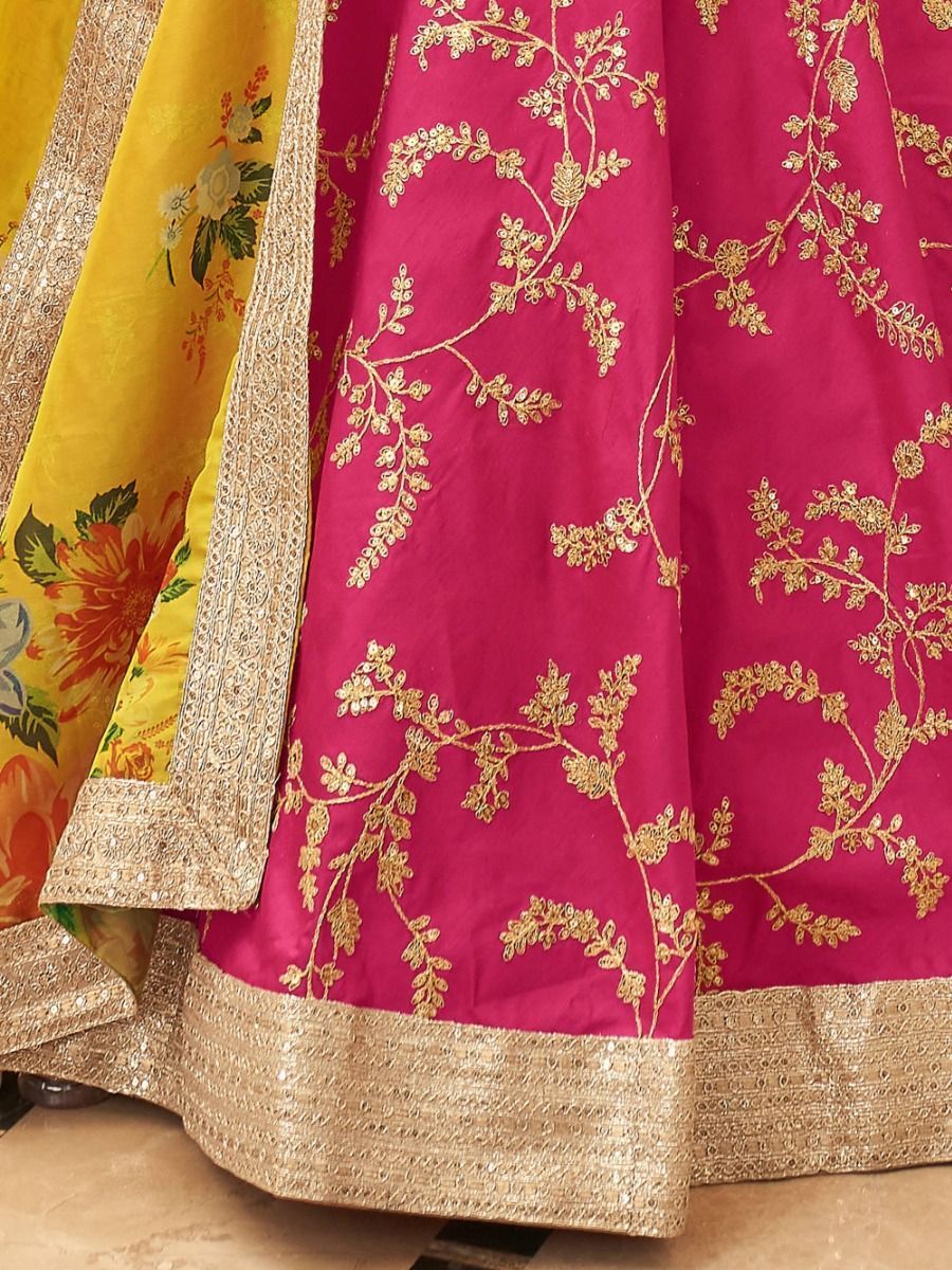 Silk Lehenga Choli With Dupatta Set For Bridal Wedding Reception wear