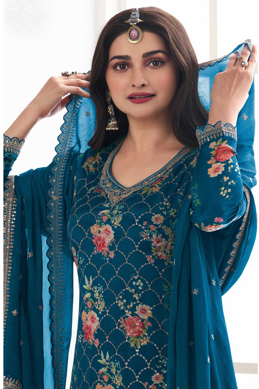 Black Color Eid Ramadan Wear Stylish Salwar Kameez Plazzo Dupatta Suit