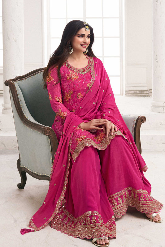 Black Color Eid Ramadan Wear Stylish Salwar Kameez Plazzo Dupatta Suit