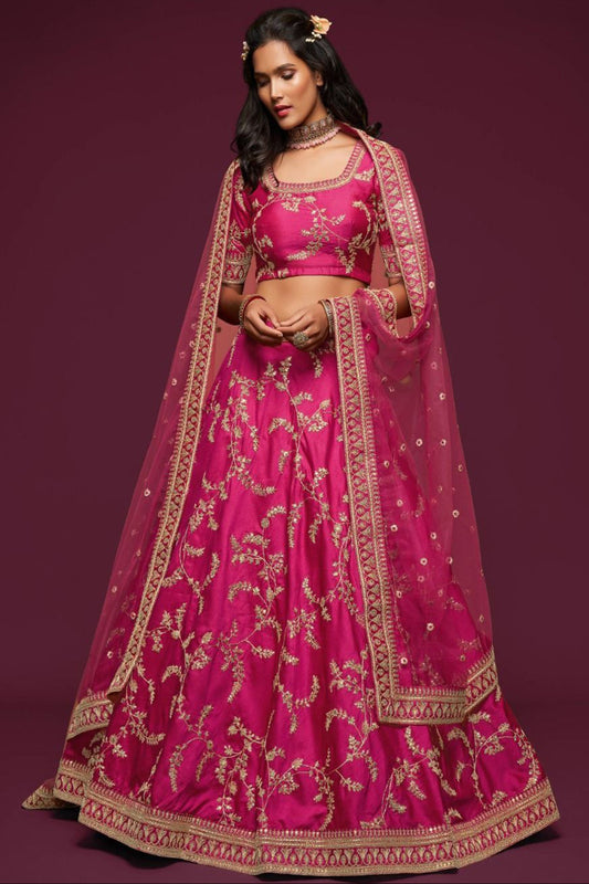 Delightful Pink Color Ready-Made Ghaghra Choli USA Wedding Party Wear