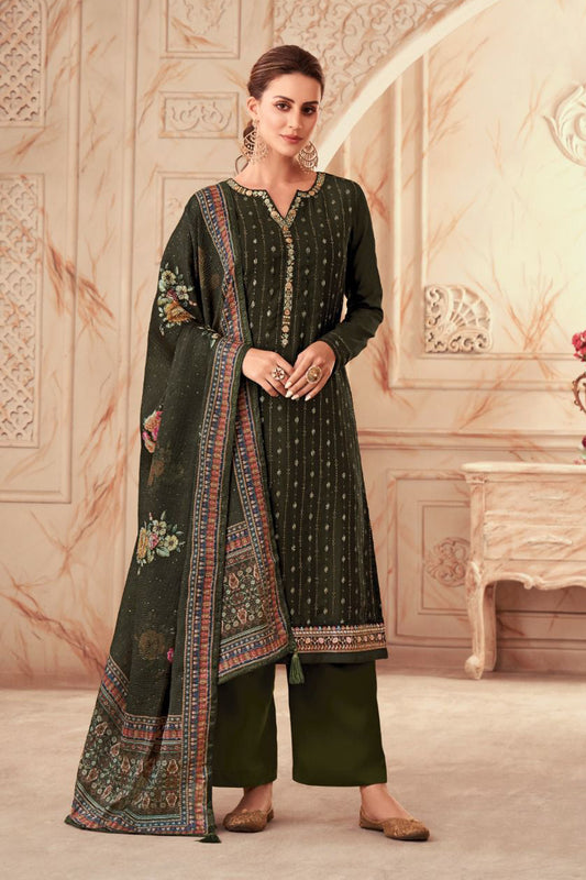 Heavy Worked Silk Wedding Wear Shalwar Kameez Suits