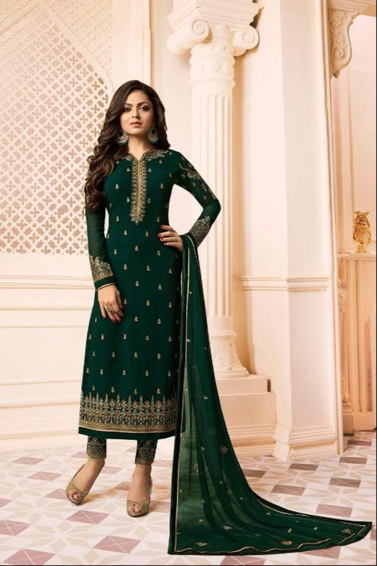 Plus Size Women's Wear Printed Worked Pakistani Salwar Kameez