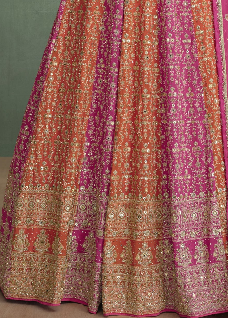 Embroidery Work Traditional Function Party Wear Anarkali Dupatta Gown