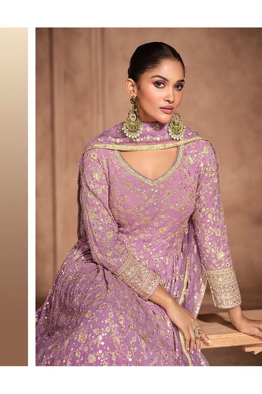 Designer Embroidery Worked Anarkali Gown for Indian Wedding in the USA