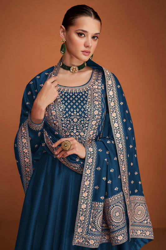 Ready to Wear Stylish Embroidery Worked Pakistani Anarkali Gown Suit's