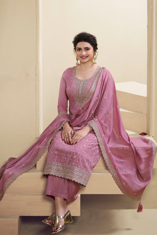 Women's Eid Ramadan Festival Organza Fabric Salwar Kameez Pant Suits