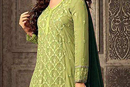 Fancy Embroidery Foil Paper Worked Salwar Kameez Plazzo Pakistani Eid-Ramadan Party Wear Suits