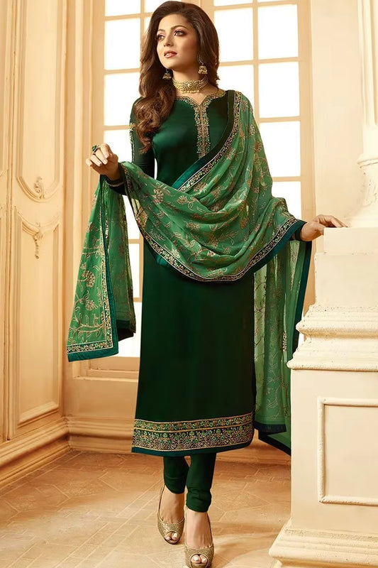 Gorgeous Designer Wedding Function Wear Green Color Designer Dress