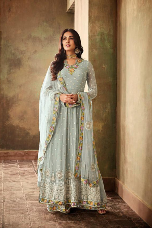New Indian Women's Wear Traditional Anarkali Style Kameez Plazzo Suits