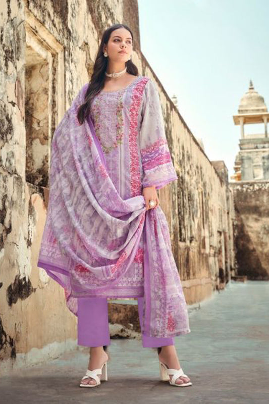 Cotton Fabric Embroidery Worked Salwar Kameez Pant Suit In Canada