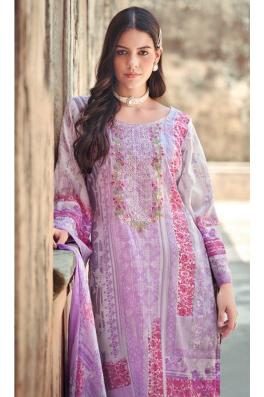 Cotton Fabric Embroidery Worked Salwar Kameez Pant Suit In Canada