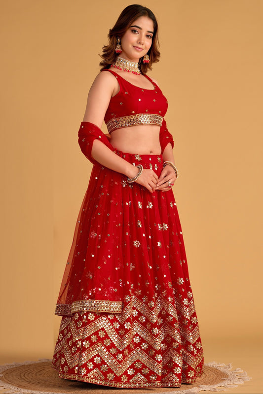 Pakistani Roka Nikah Wear Georgette Lahenga Choli With Net Dupatta