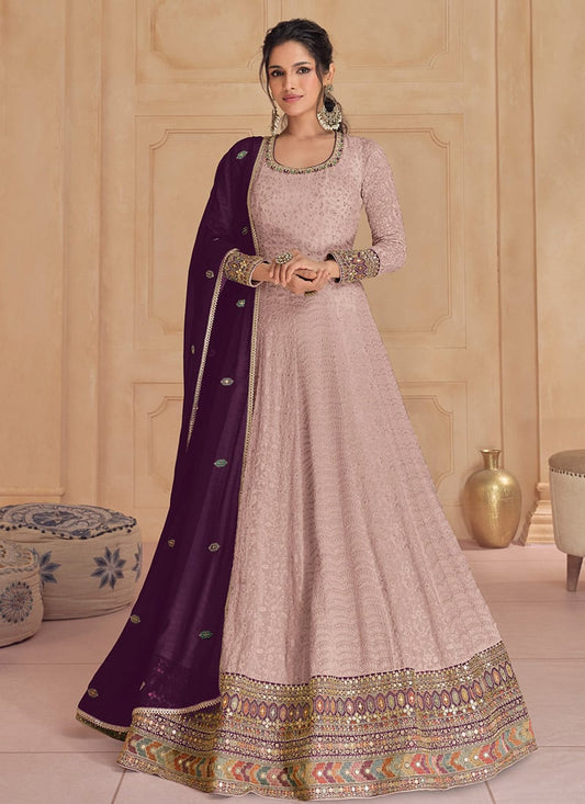 Pakistani Eid Function Party Wear Designer Georgette Anarkali Gown Suit's