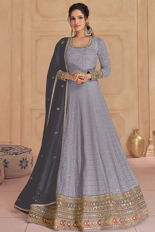 Pakistani Eid Function Party Wear Designer Georgette Anarkali Gown Suit's