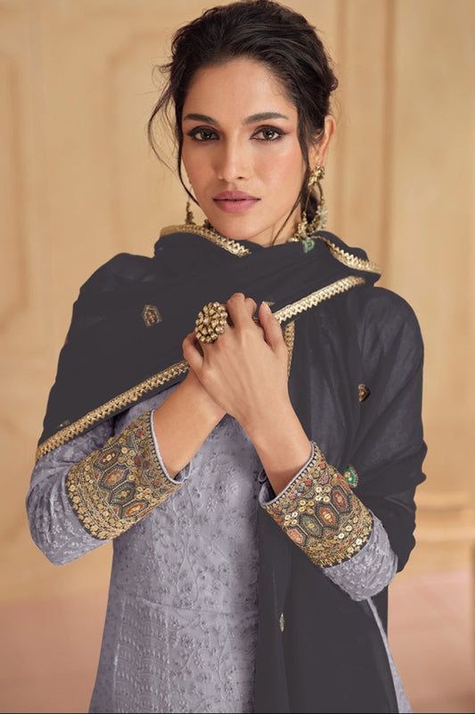 Pakistani Eid Function Party Wear Designer Georgette Anarkali Gown Suit's