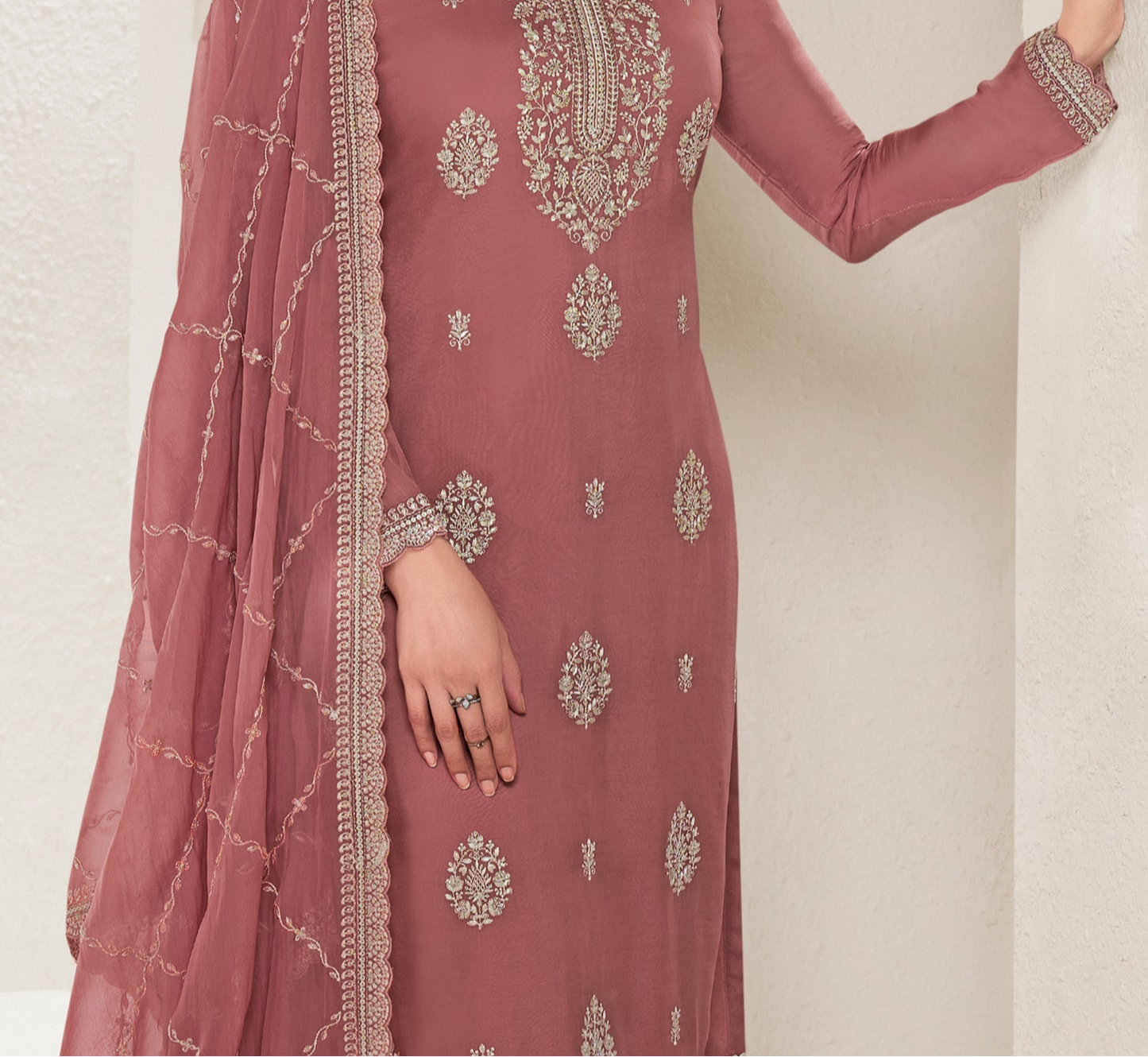 Wedding Function Wear Embroidery Work Salwar Kameez Palazzo Pant Suits