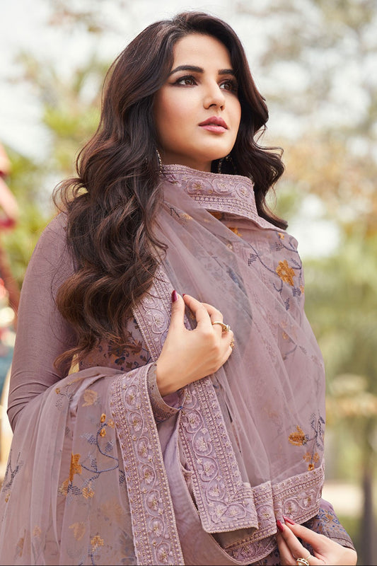 Pure Jacqurad Designer Embroidered Salwar Kameez Suit