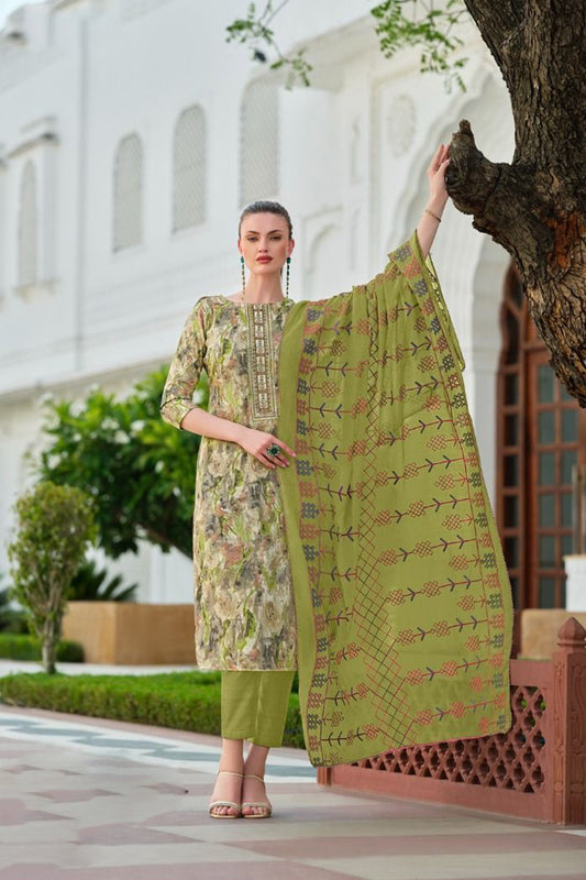 Casual Cotton Ethnic Wear Printed Work Shalwar Kameez Pant With Dupatta Suits