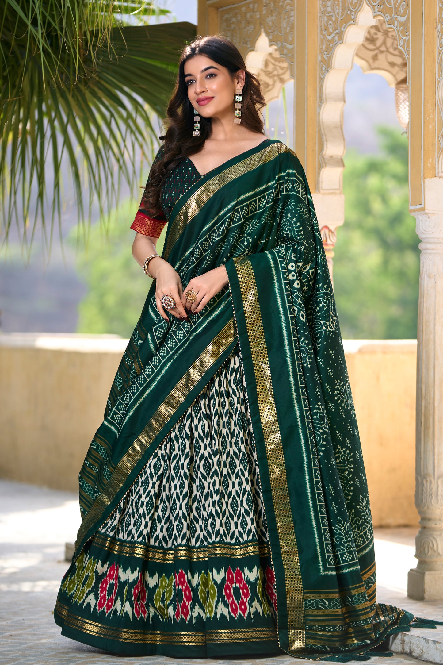 Navratri Special Designer Silk Lehenga Choli With Bandhani Dupatta set