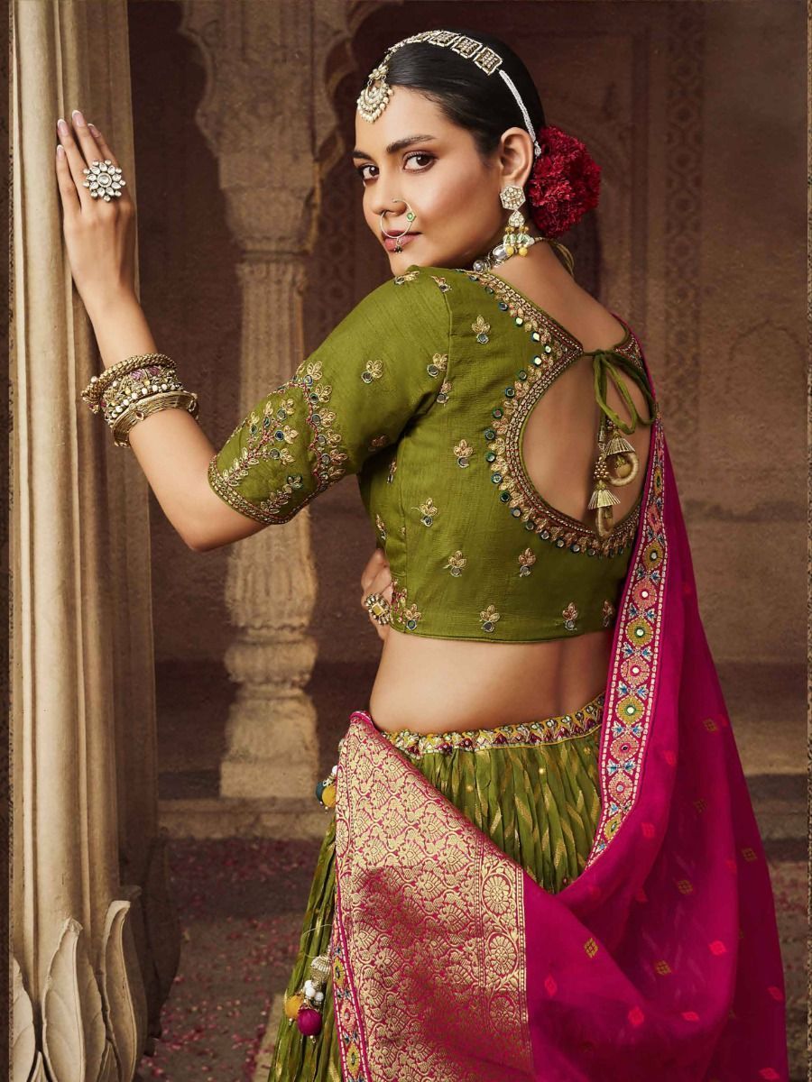 Beautiful Green Color Heavy Embroidery Work Bridesmaid Lehenga Choli