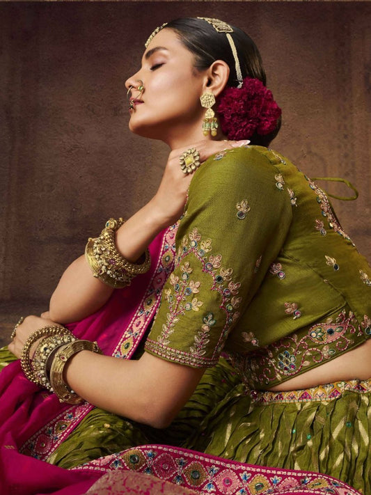 Beautiful Green Color Heavy Embroidery Work Bridesmaid Lehenga Choli