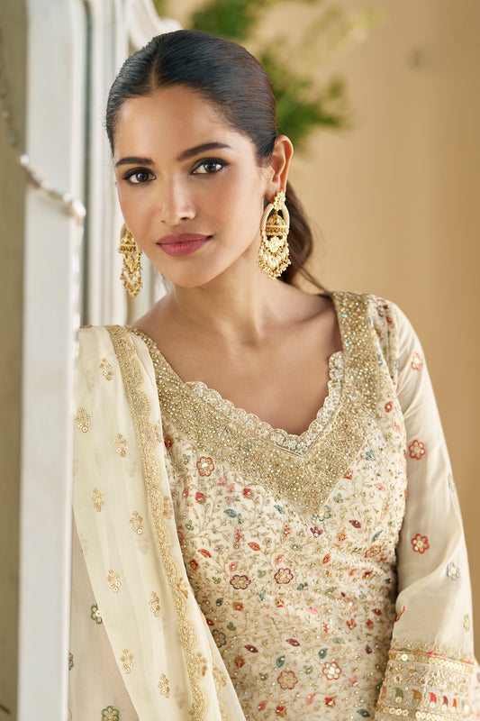 Ethnic Pakistani Attire USA Heavy Embroidery & Sequins Work Party Wear Shalwar Kameez Plazzo Suits
