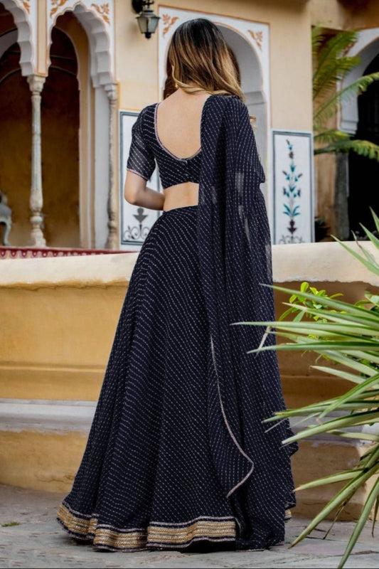 Special Occasion Wear Designer Laheriya Print Work Lehenga Choli Set