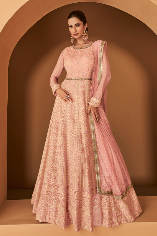 Indian Event Wedding Wear Ready-made Anarkali Gown Suits With Dupatta