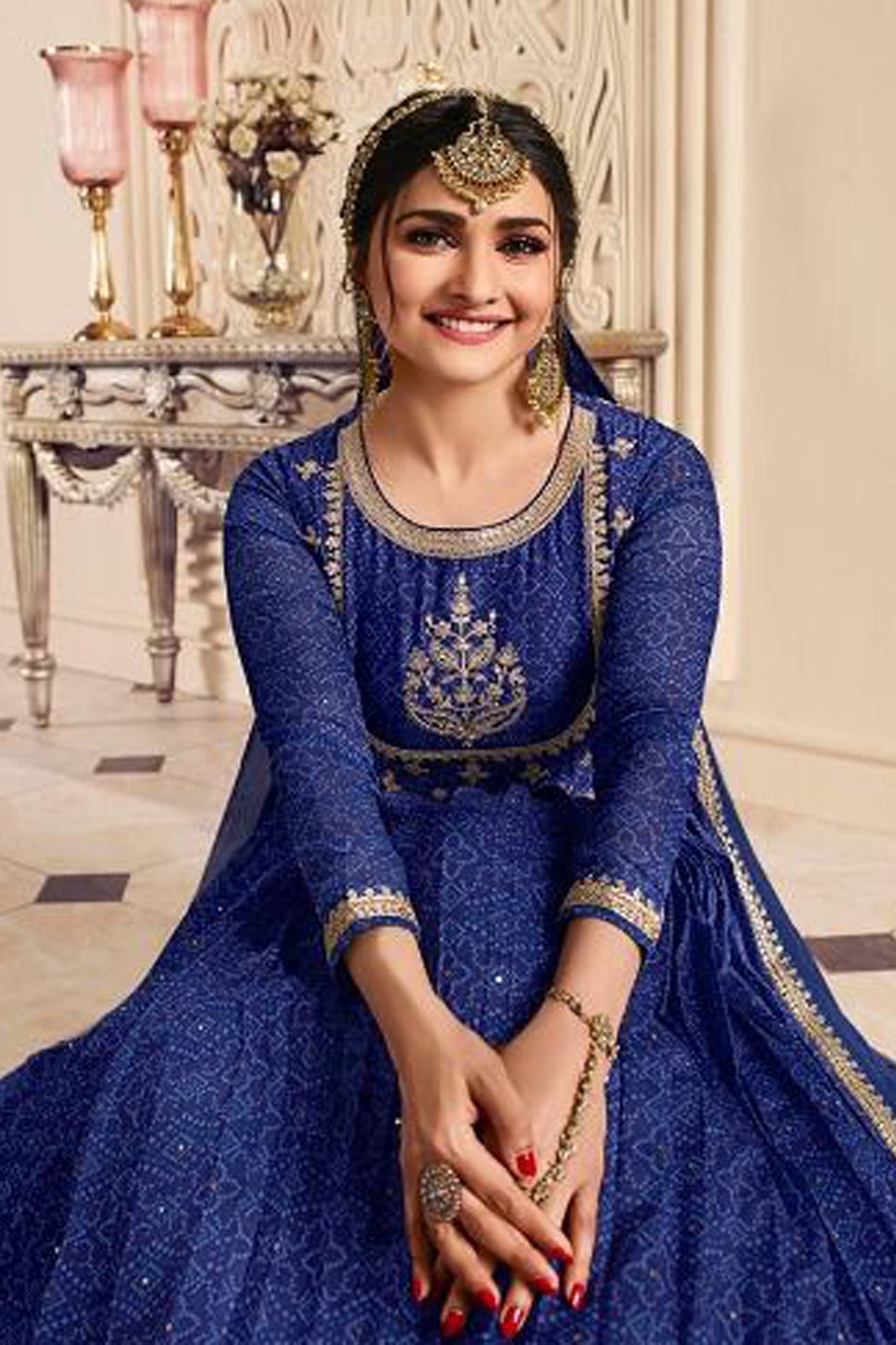 Heavy Embroidery Work Pakistani Roka Nikah Wear Special Anarkali Gown For Women's