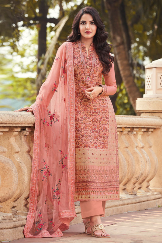 Attractive Designer Heavy Embroidery Work Salwar Kameez Pant Suit with Dupatta